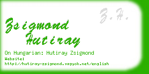 zsigmond hutiray business card